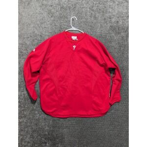 Majestic Philadelphia Phillies Red Baseball Pullover Shirt Adult XXLarge